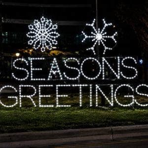 Season's Greetings with Snowflakes